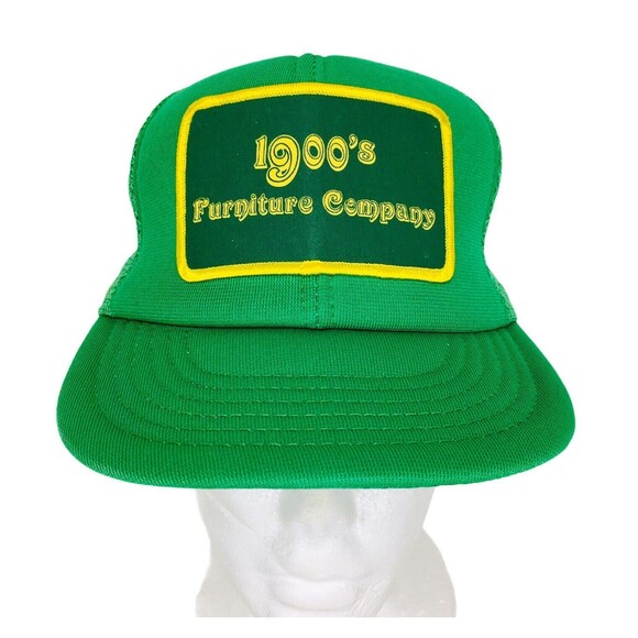 Vintage 70s Foam Mesh Trucker Park Avenue Green Adjustable Snapback Hat Cap - Picture 1 of 10